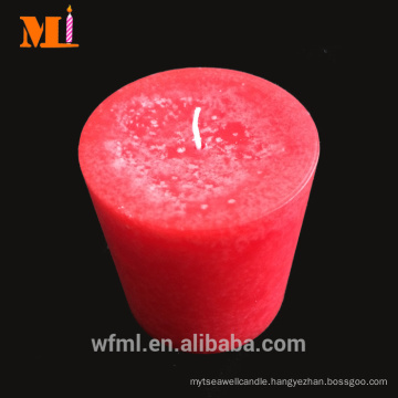 Selected Material 100% Paraffin Charming Color Pillar Candle Dark Red Wholesale Supplier